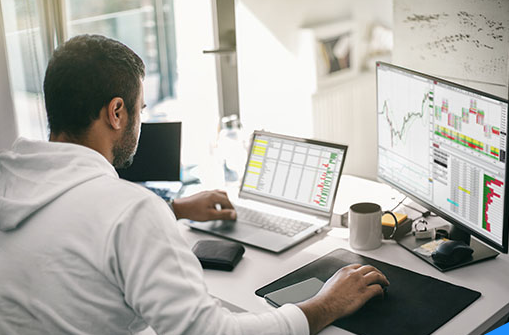 Trader working on Trading Desk.